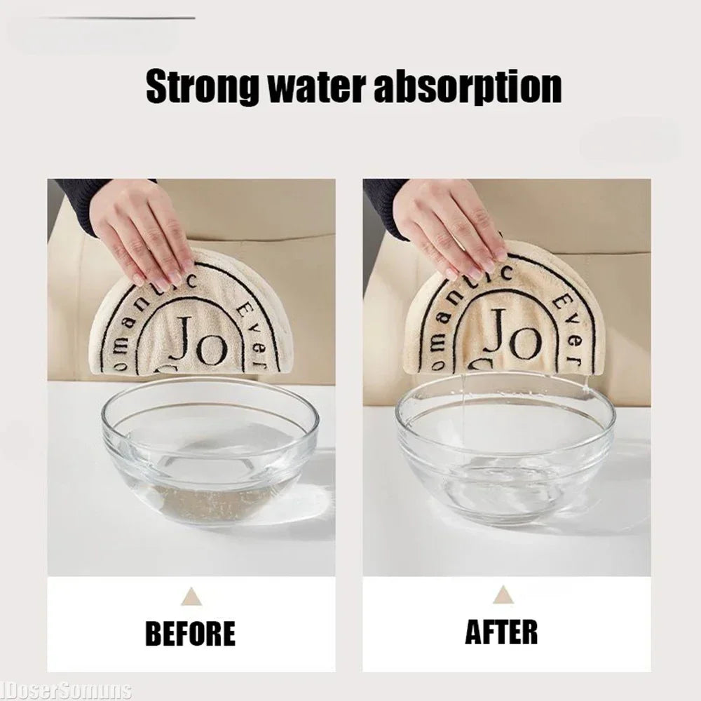 Letter Hand Towel Home Convenient Hanging Thickened Double-layer Speed Dry Absorbent Hand Cloth Kitchen and Bathroom Foot Towel