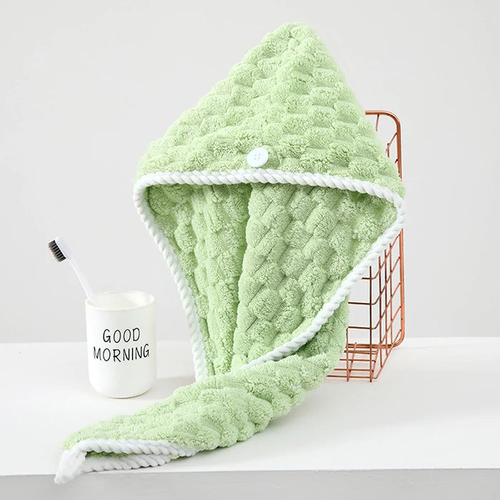Women's Coral Fleece Hair Quick-Drying Towel Shower Cap Soft Absorbent Girls Bathroom Hair Drying Cap Adult Children Headscarf