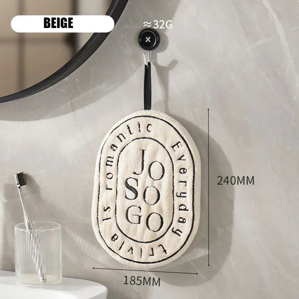 Letter Hand Towel Home Convenient Hanging Thickened Double-layer Speed Dry Absorbent Hand Cloth Kitchen and Bathroom Foot Towel