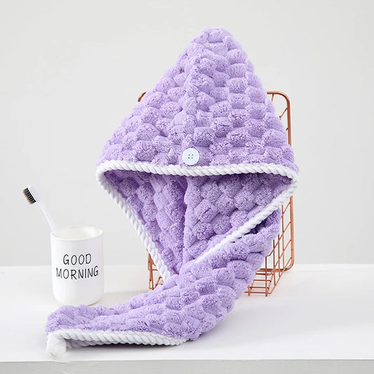 Women's Coral Fleece Hair Quick-Drying Towel Shower Cap Soft Absorbent Girls Bathroom Hair Drying Cap Adult Children Headscarf