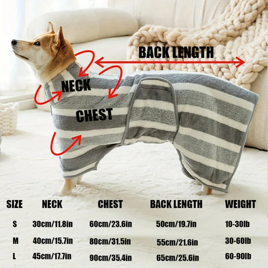 1Pcs Large Pet Towel Pet Bath Towel Drying Bath Towel Water Absorbent Quick-Drying Dog Bathrobe