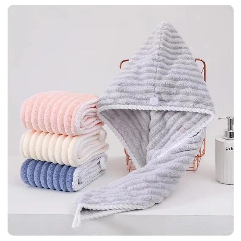 1PC Women Long Hair Drying Towel Fast Drying Hair Cap cute Quick Dry Hair Cap Strongly Absorbent Towel Bath Hats