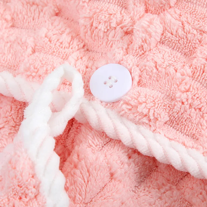 Women's Coral Fleece Hair Quick-Drying Towel Shower Cap Soft Absorbent Girls Bathroom Hair Drying Cap Adult Children Headscarf
