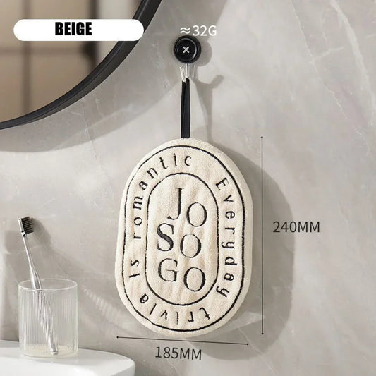 Letter Hand Towel Home Convenient Hanging Thickened Double-layer Speed Dry Absorbent Hand Cloth Kitchen and Bathroom Foot Towel