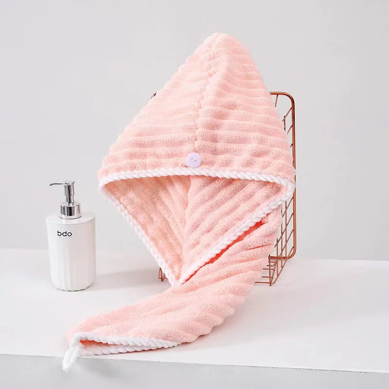 1PC Women Long Hair Drying Towel Fast Drying Hair Cap cute Quick Dry Hair Cap Strongly Absorbent Towel Bath Hats