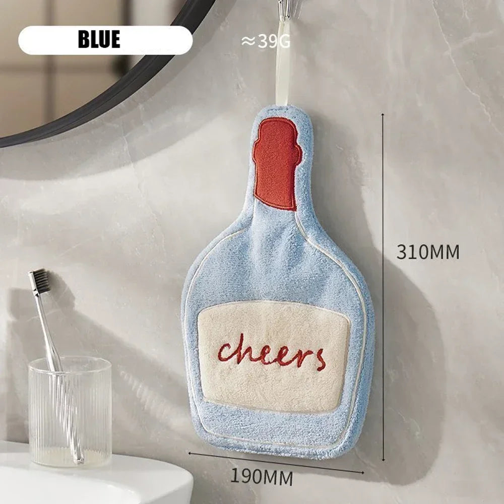 Letter Hand Towel Home Convenient Hanging Thickened Double-layer Speed Dry Absorbent Hand Cloth Kitchen and Bathroom Foot Towel