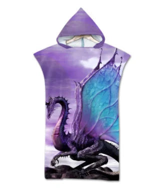 Wolf Large Beach Towel Bath Towel Quick Dry Towels Hooded Cloak Wetsuit Adult Child Parent-Child Poncho Bathrobe for Swim Surf